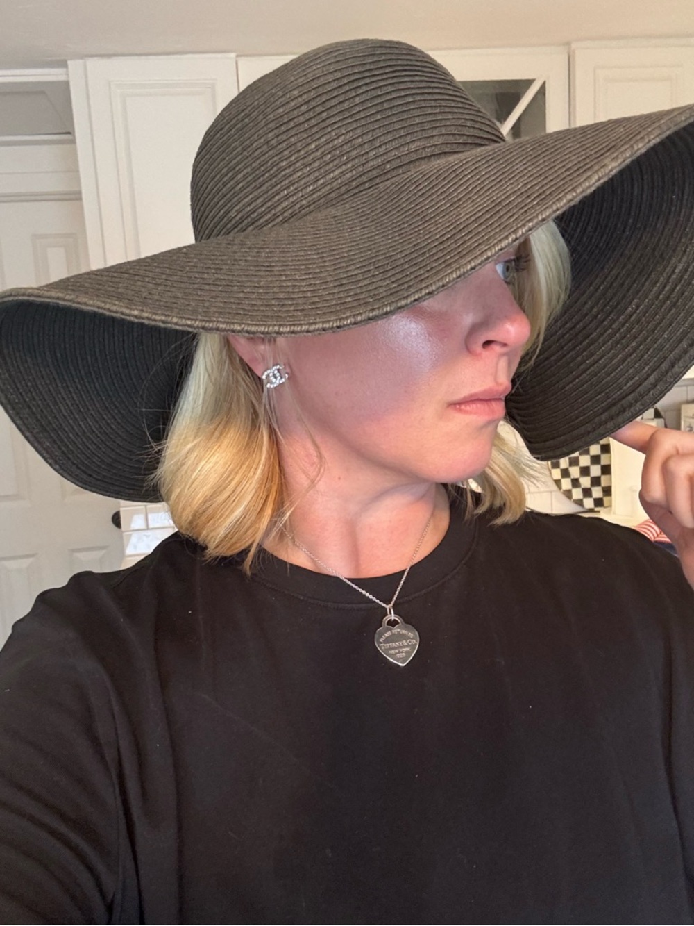 J. Crew Wide-Brim Sun Hat in black